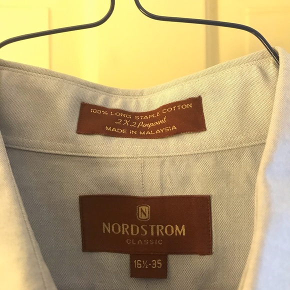 Light blue Nordstrom classic button up. 16 1/2-35 - Picture 3 of 6